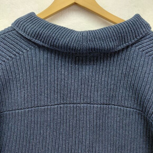 Duluth Trading Military Sweater Men 2XL Blue Wool Blend Heavyweight Shawl Collar - Picture 13 of 13